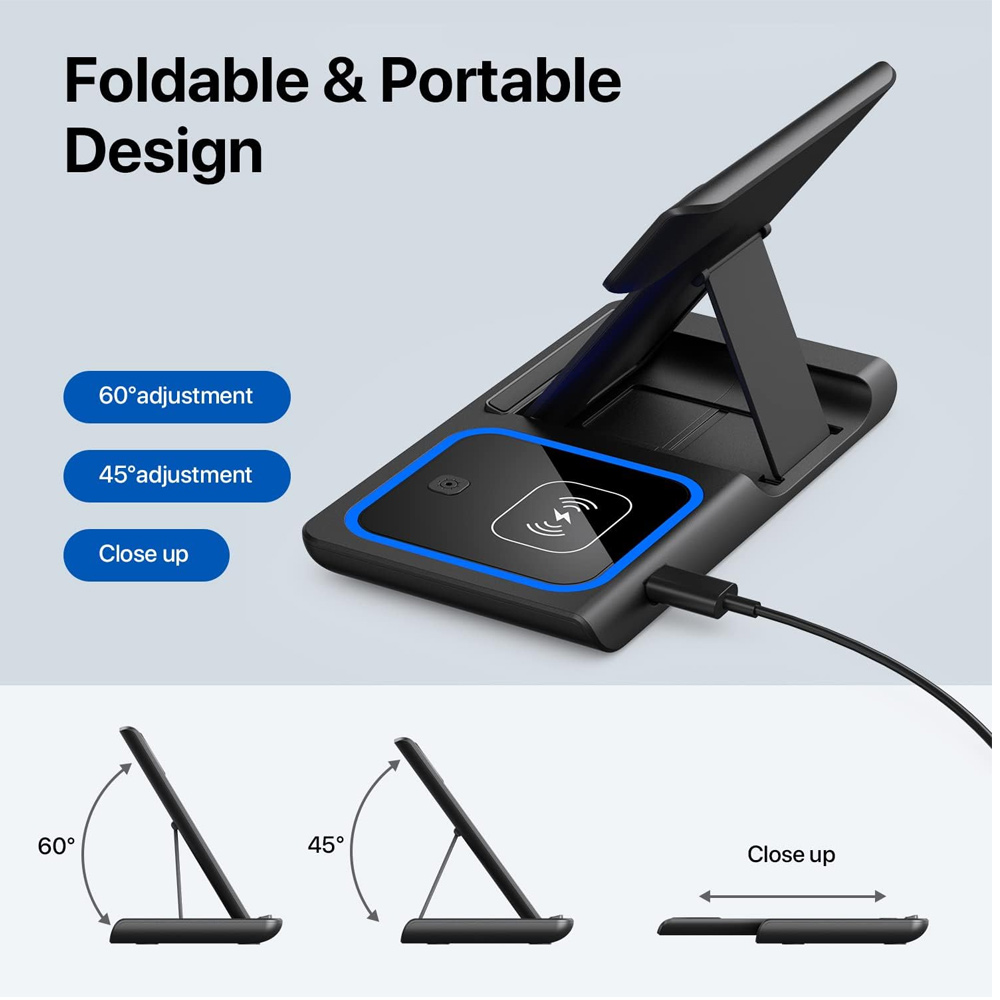 15W 3 in 1 LED 고속 무선 충전 스탠드 접이 - Portable Wifi Hotspot 리뷰 및 가격