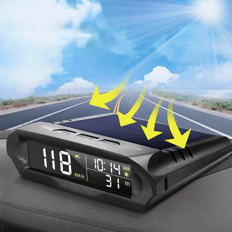 태양열 충전 헤드 업 디스플레이가있는 자동 GPS 속도 - Electronics Gadgets Wholesale 리뷰 및 가격