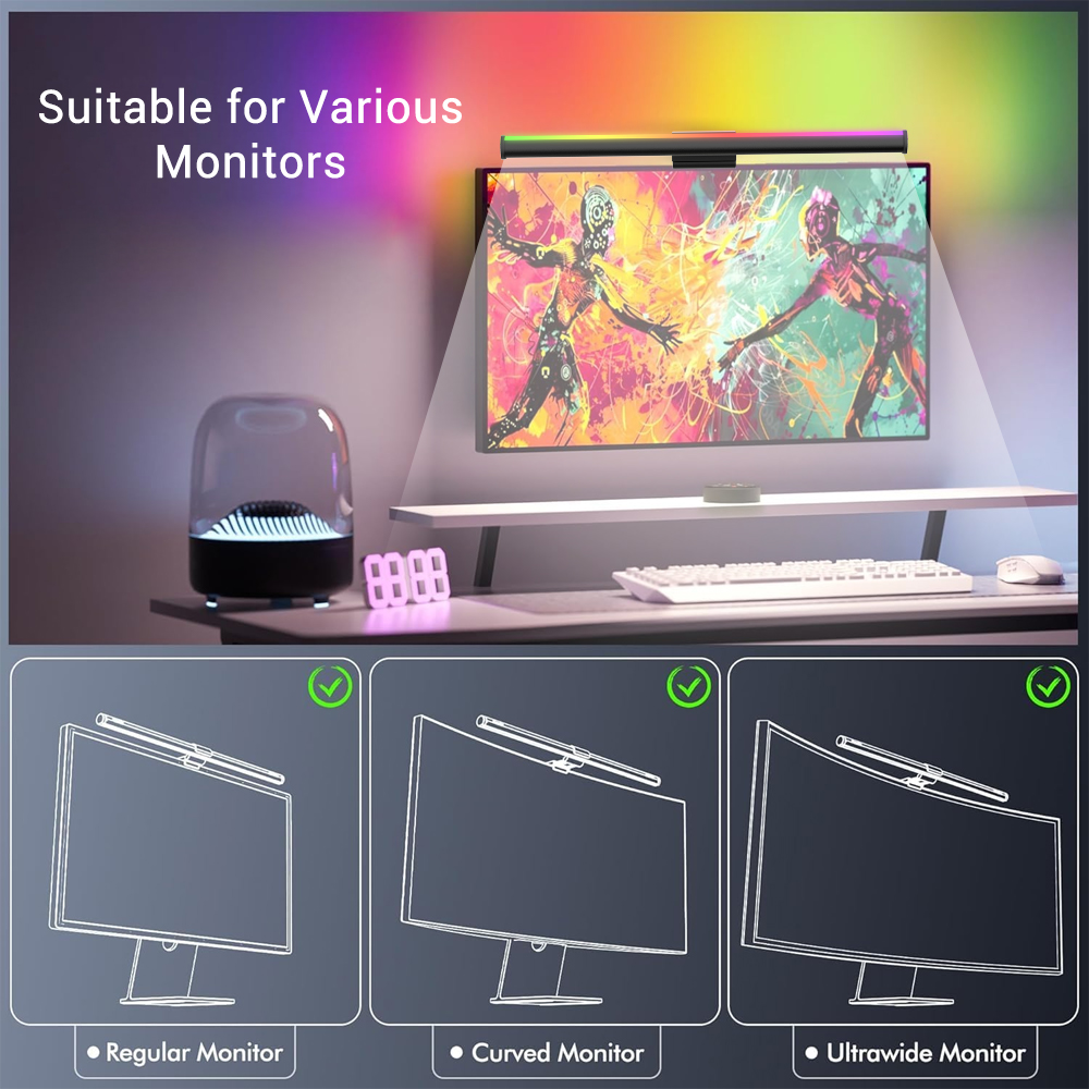 RGB 스마트 와이파이 모니터 라이트 바 설정 LED  - Rgb Desk Lamp Smart 리뷰 및 가격