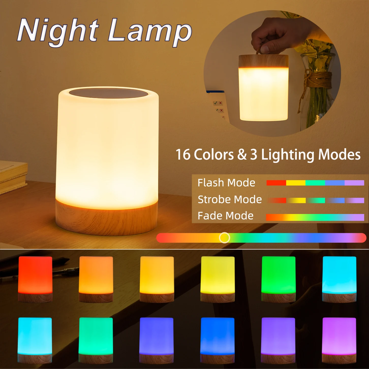 16 색상 야간 조명 스마트 터치 침대 옆 테이블 램프 - Rgb Desk Lamp Smart 리뷰 및 가격