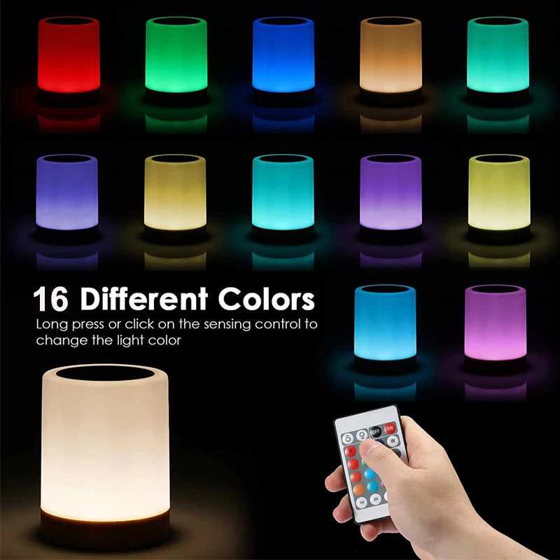 16 색상 야간 조명 스마트 터치 침대 옆 테이블 램프 - Rgb Desk Lamp Smart 리뷰 및 가격